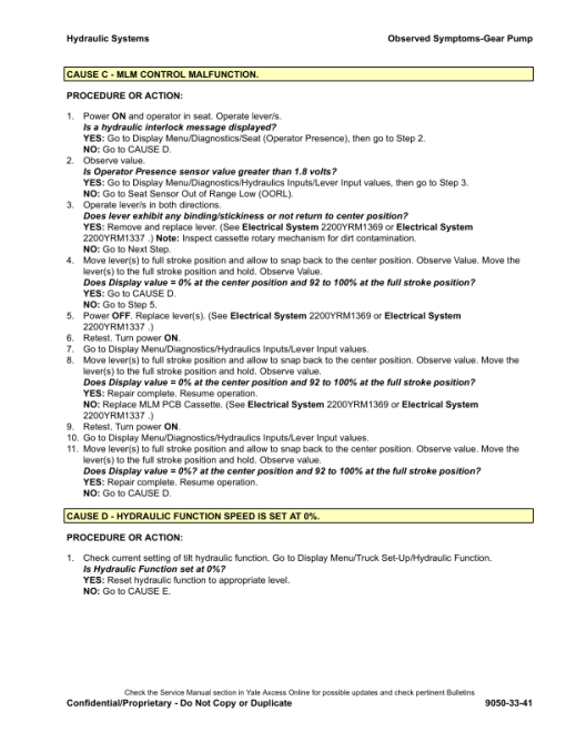 Yale ERP045VL, ERP050VL, ERP060VL, ERP070VL Electric Pallet Truck A976 Service Repair Manual - Image 5