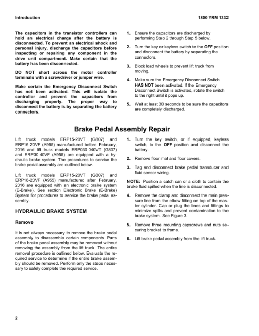 Yale ERP15VT, ERP16VT, ERP18VT, ERP20VT Forklift G807 Series Repair Manual - Image 5