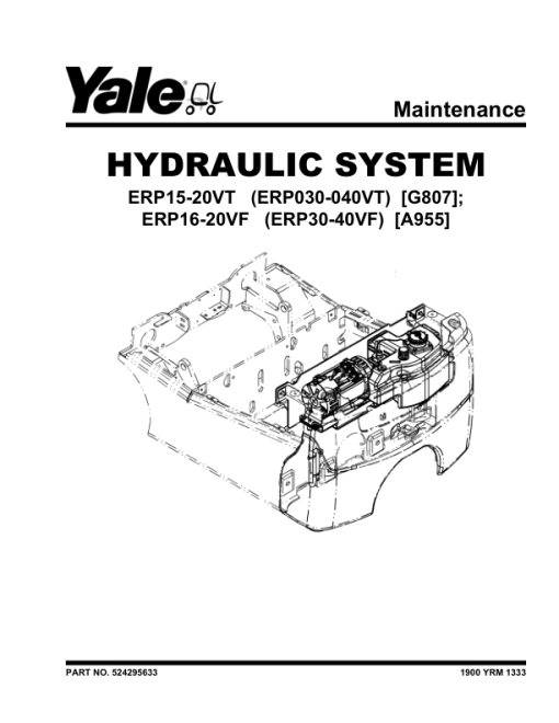 Yale ERP16VF, ERP18VF, ERP20VF Forklift A955 Service Repair Manual