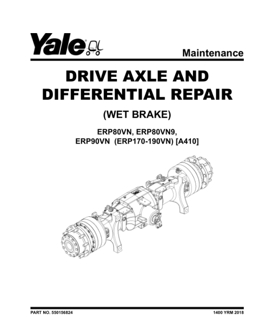 Yale ERP170VN, ERP175VN36, ERP190VN Forklift A410 Service Repair Manual