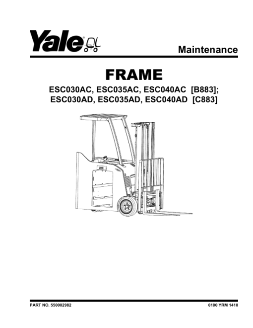 Yale ESC030AD, ESC035AD, ESC040AD Stand Up Forklift C883 Series Repair Manual