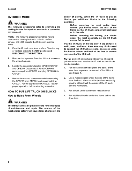 Yale ESC030AD, ESC035AD, ESC040AD Stand Up Forklift C883 Series Repair Manual - Image 4