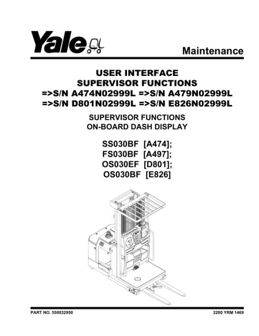 Yale FS030BF Order Picker A497 Service Repair Manual - Image 3