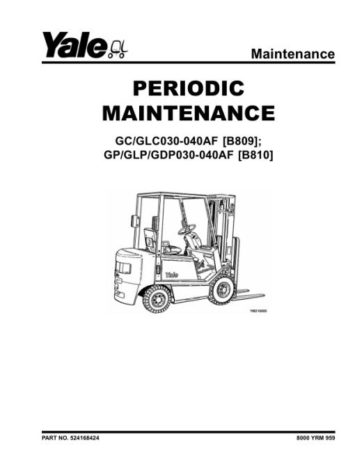 Yale GC030AF, GLC030AF, GC040AF, GLC040AF Forklift B809 Service Repair Manual - Image 2