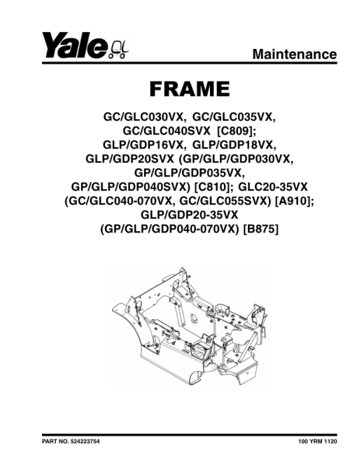 Yale GC030VX, GC035VX, GC040VX, GC040SVX Forklift C809 Service Repair Manual