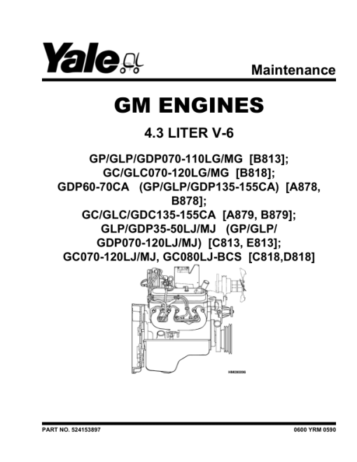 Yale GC135CA, GLC135CA, GDC135CA, GC155CA, GLC155CA, GDC155CA Forklift A879 Service Repair Manual