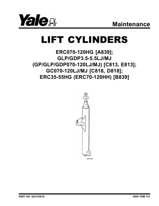 Yale GC70LJ, GC80LJ, GC100MJ, GC120MJ Forklift C818 Service Repair Manual - Image 3