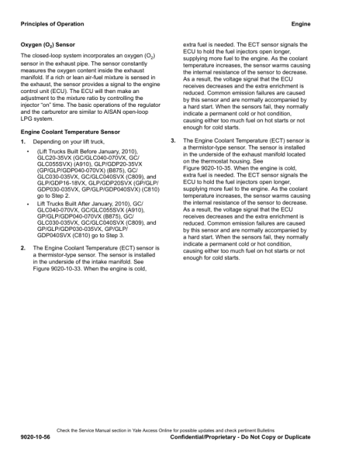 Yale GDP016VX, GDP018VX, GDP020SVX, GLP016VX, GLP018VX, GLP020SVX Forklift D810 Series Repair Manual - Image 2