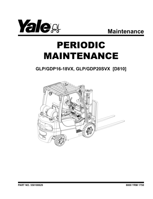 Yale GDP016VX, GDP018VX, GDP020SVX, GLP016VX, GLP018VX, GLP020SVX Forklift D810 Series Repair Manual - Image 3