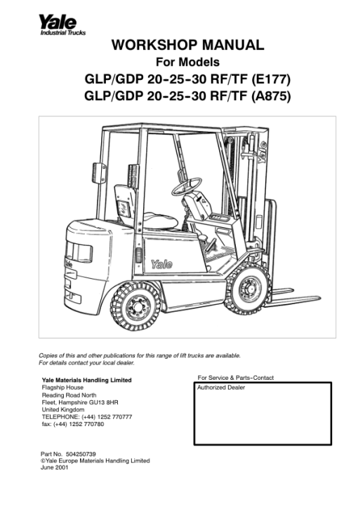 Yale GDP020RF, GDP025RF, GDP030RF, GDP020TF, GDP025TF, GDP030TF Forklift E177 Series Repair Manual - Image 3