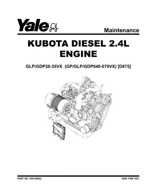 Yale GDP020VX, GDP025VX, GDP030VX, GDP035VX Forklift D875 Series Repair Manual - Image 4