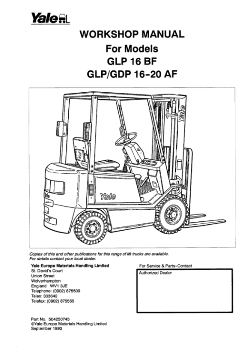 Yale GDP030AF, GDP040AF Forklift A810 Service Repair Manual - Image 2