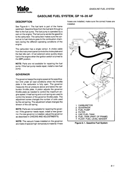 Yale GDP030AF, GDP040AF Forklift A810 Service Repair Manual - Image 5