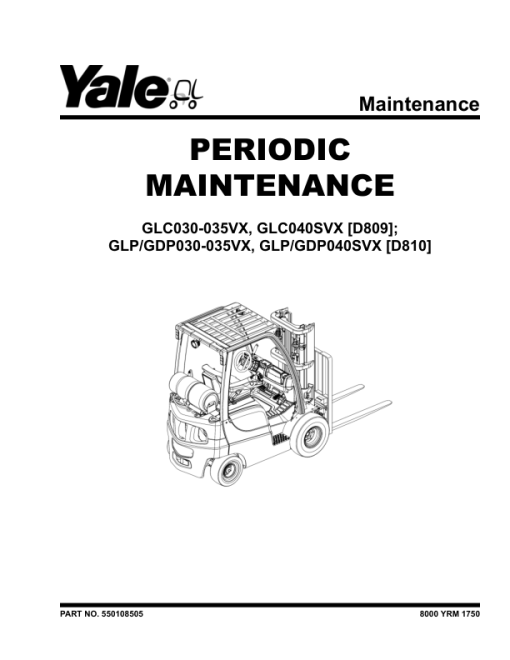 Yale GDP030VX, GDP035VX, GDP040SVX, GLP030VX, GLP035VX, GLP040SVX Forklift D810 Series Repair Manual - Image 4