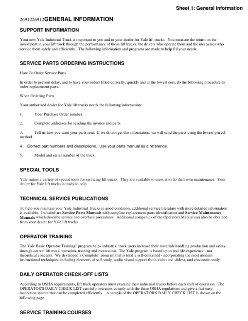 Yale GDP040RG, GDP050RG, GDP060RG, GDP065RG Forklift E177 Series Repair Manual