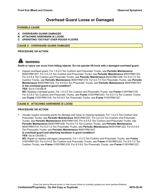 Yale GDP040VX, GDP045VX, GDP050VX, GDP055VX Forklift K813 Series Repair Manual - Image 4