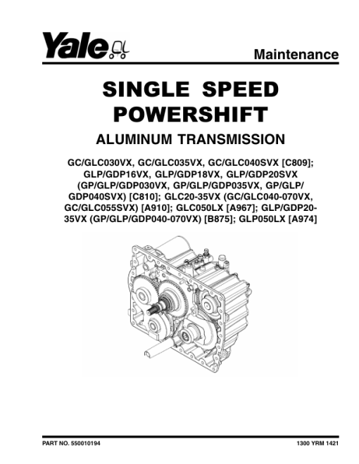 Yale GDP040VX, GDP050VX, GDP060VX, GDP070VX Forklift B875 Service Repair Manual - Image 3