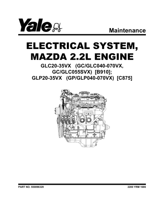 Yale GDP040VX, GDP050VX, GDP060VX, GDP070VX Forklift C875 Service Repair Manual