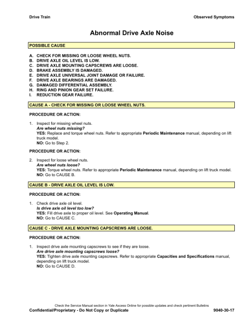 Yale GDP080VX, GDP090VX, GDP100VX, GDP110VX, GDP120VX Forklift F813 Series Repair Manual - Image 2