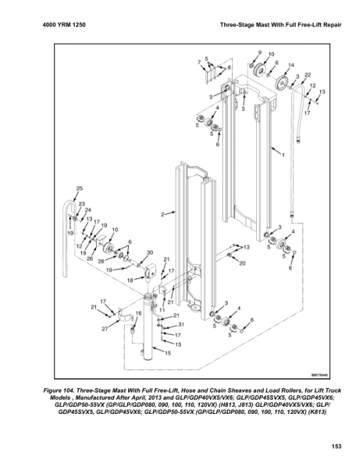 Yale GDP080VX, GDP090VX, GDP100VX, GDP110VX, GDP120VX Forklift H813 Series Repair Manual - Image 2