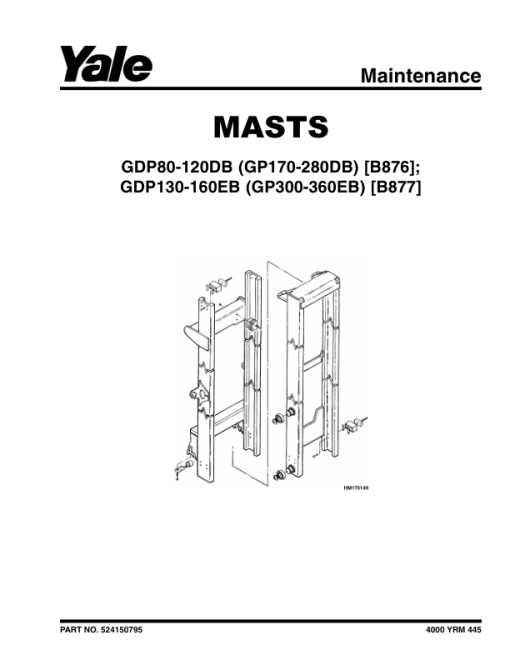 Yale GDP130EB, GDP140EB, GDP160EB Forklift B877 Service Repair Manual - Image 3