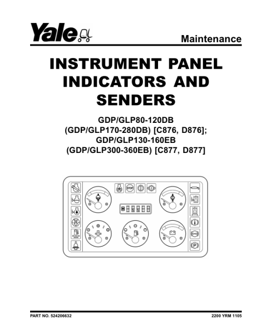 Yale GDP130EB, GDP140EB, GDP160EB Forklift D877 Series Repair Manual