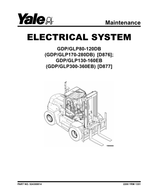 Yale GDP130EB, GDP140EB, GDP160EB Forklift D877 Series Repair Manual - Image 4