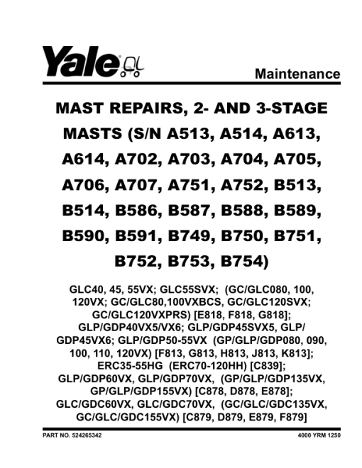 Yale GDP135VX, GDP155VX, GDP135VX, GDP155VX Forklift D878 Series Repair Manual - Image 3