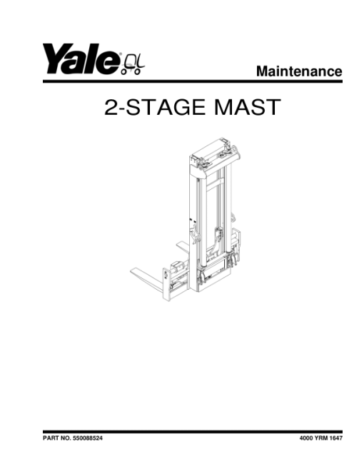 Yale GDP170DB, GDP190DB, GDP210DB, GDP230DB, GDP250DB, GDP280DB Forklift D877 Series Repair Manual - Image 4