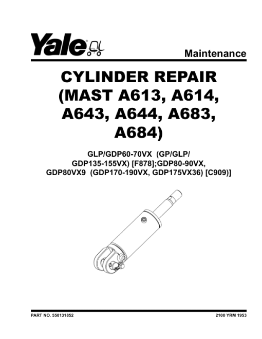 Yale GDP170VX, GDP175VX36, GDP190VX Forklift C909 Series Repair Manual