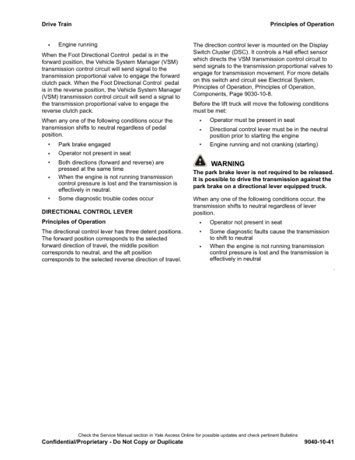 Yale GDP170VX, GDP175VX36, GDP190VX Forklift C909 Series Repair Manual - Image 2