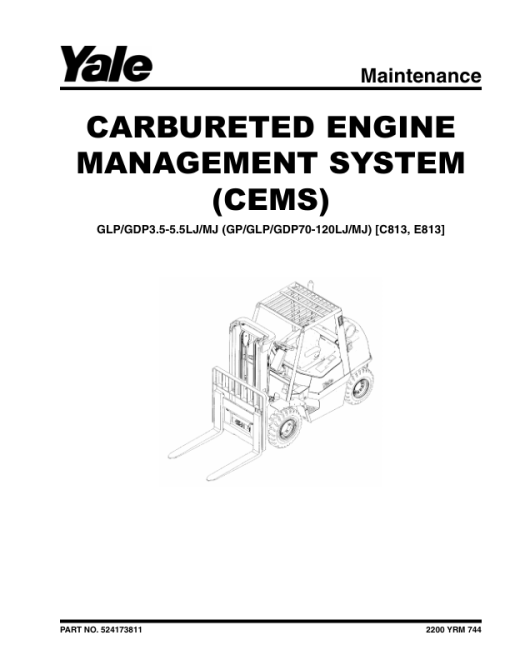 Yale GDP3.5LJ, GDP4.0LJ, GDP4.5MJ, GDP5.0MJ, GDP5.5MJ Forklift E813 Series Repair Manual - Image 2