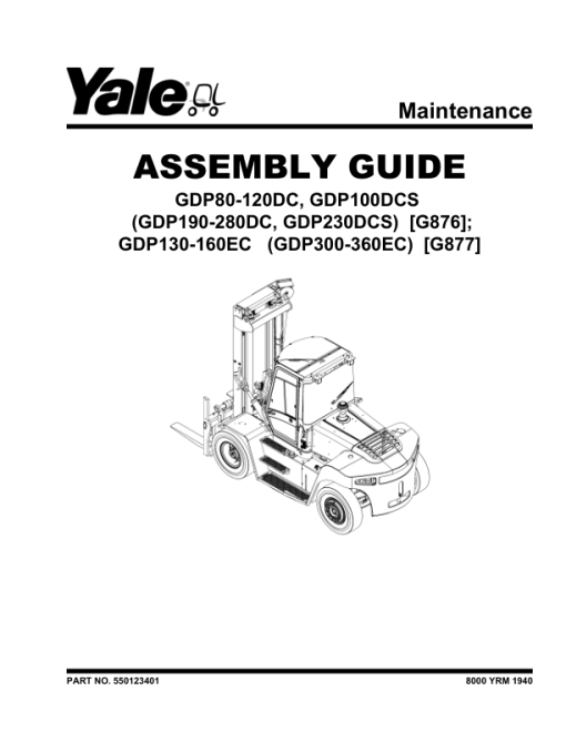 Yale GDP300EC, GDP330DC, GDP360EC Forklift G877 Series Repair Manual - Image 2