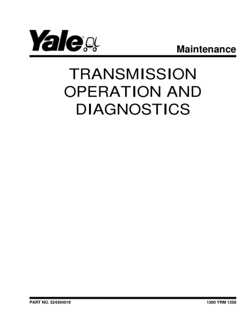 Yale GDP300EC, GDP330EC, GDP360EC Forklift E877 Series Repair Manual