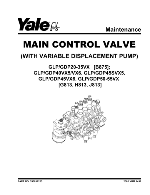 Yale GDP40VX5, GDP40VX6, GDP45VX6, GDP50VX, GDP55VX Forklift G813 Series Repair Manual