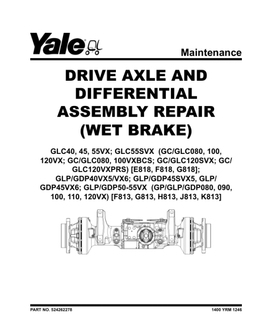 Yale GDP40VX5, GDP40VX6, GDP45VX6, GDP50VX, GDP55VX Forklift J813 Series Repair Manual