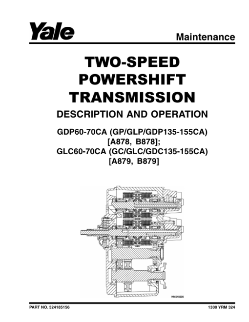 Yale GDP60CA, GDP70CA Forklift A878 Service Repair Manual - Image 3