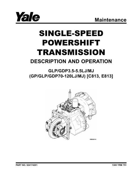 Yale GDP70LJ, GDP80LJ, GDP90LJ, GDP100MJ, GDP100MJ, GDP120MJ Forklift E813 Series Repair Manual - Image 3