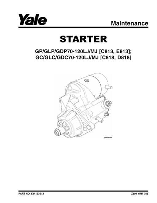 Yale GDP70LJ, GDP80LJ, GDP90LJ, GDP100MJ, GDP110MJ, GDP120MJ Forklift C813 Service Repair Manual - Image 2