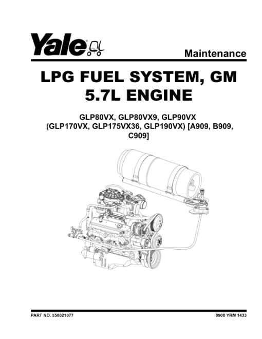 Yale GDP80VX, GLP80VX, GDP80VX9, GDP80VX9, GLP90VX, GDP90VX Forklift B909 Service Repair Manual - Image 4