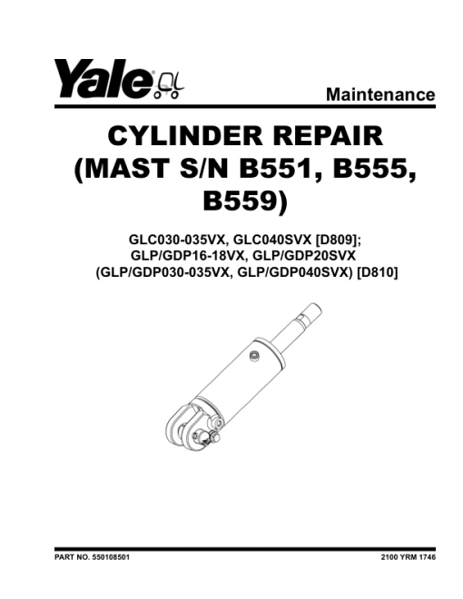 Yale GLC030VX, GLC035VX, GLC040SVX Forklift D809 Series Repair Manual - Image 4