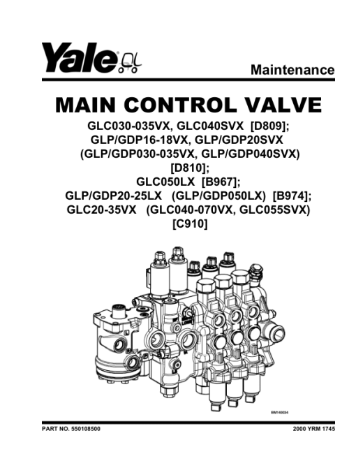 Yale GLC040VX, GLC050VX, GLC055SVX, GLC60VX, GLC070VX Forklift C910 Series Repair Manual