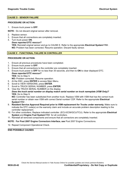 Yale GLC135VX, GLC155VX, GLC135VX, GLC155VX Forklift D879 Series Repair Manual - Image 6