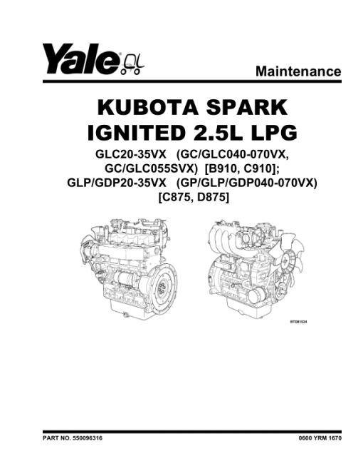 Yale GLC20VX, GLC25VX, GLC30VX, GLC35VX Forklift B910 Service Repair Manual - Image 2