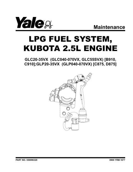 Yale GLC20VX, GLC25VX,GLC30VX, GLC35VX Forklift C910 Series Repair Manual