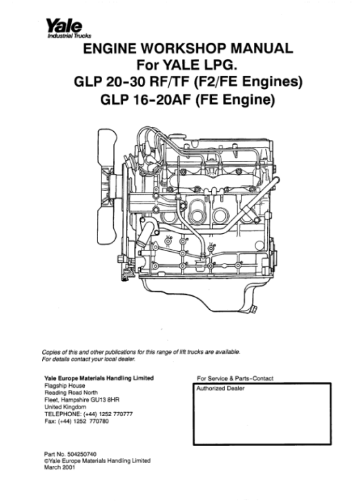 Yale GLP020RF, GLP025RF, GLP030RF, GLP020TF, GLP025TF, GLP030TF Forklift E177 Series Repair Manual