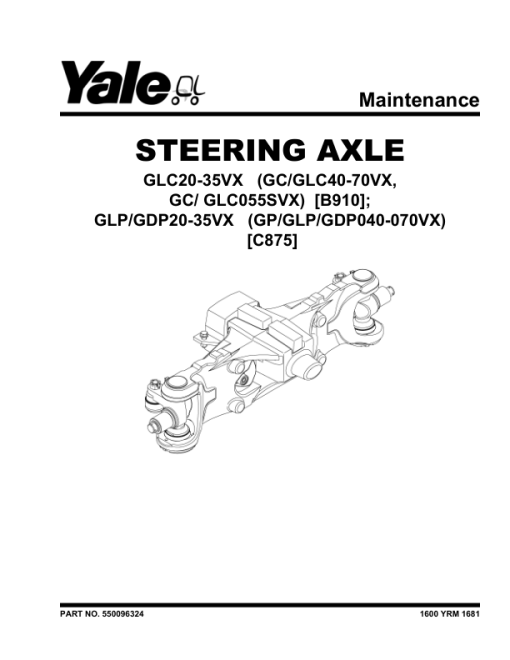 Yale GLP040VX, GLP050VX, GLP060VX, GLP070VX Forklift C875 Service Repair Manual - Image 3