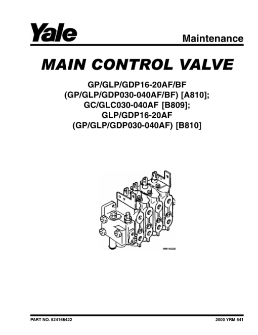 Yale GLP16AF, GLP20AF, GDP16AF, GDP20AF Forklift B810 Service Repair Manual - Image 2