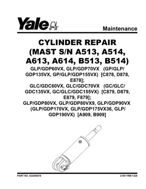 Yale GLP60VX, GLP70VX, GDP60VX, GDP70VX Forklift C878 Series Repair Manual - Image 2