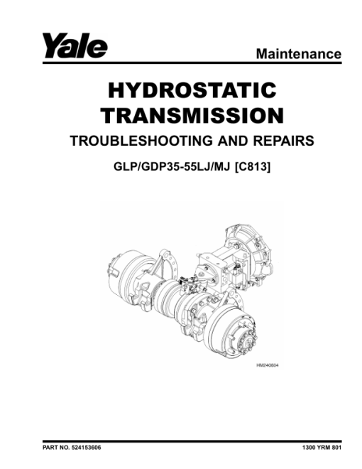 Yale GLP70LJ, GLP80LJ, GLP90LJ, GLP100MJ, GLP100MJ, GLP120MJ Forklift E813 Series Repair Manual